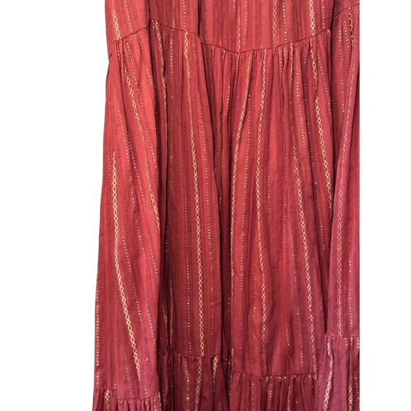 FRYE X Anthropologie 100% Cotton tieired halter dress XS Boho cottagecore - Picture 4 of 9